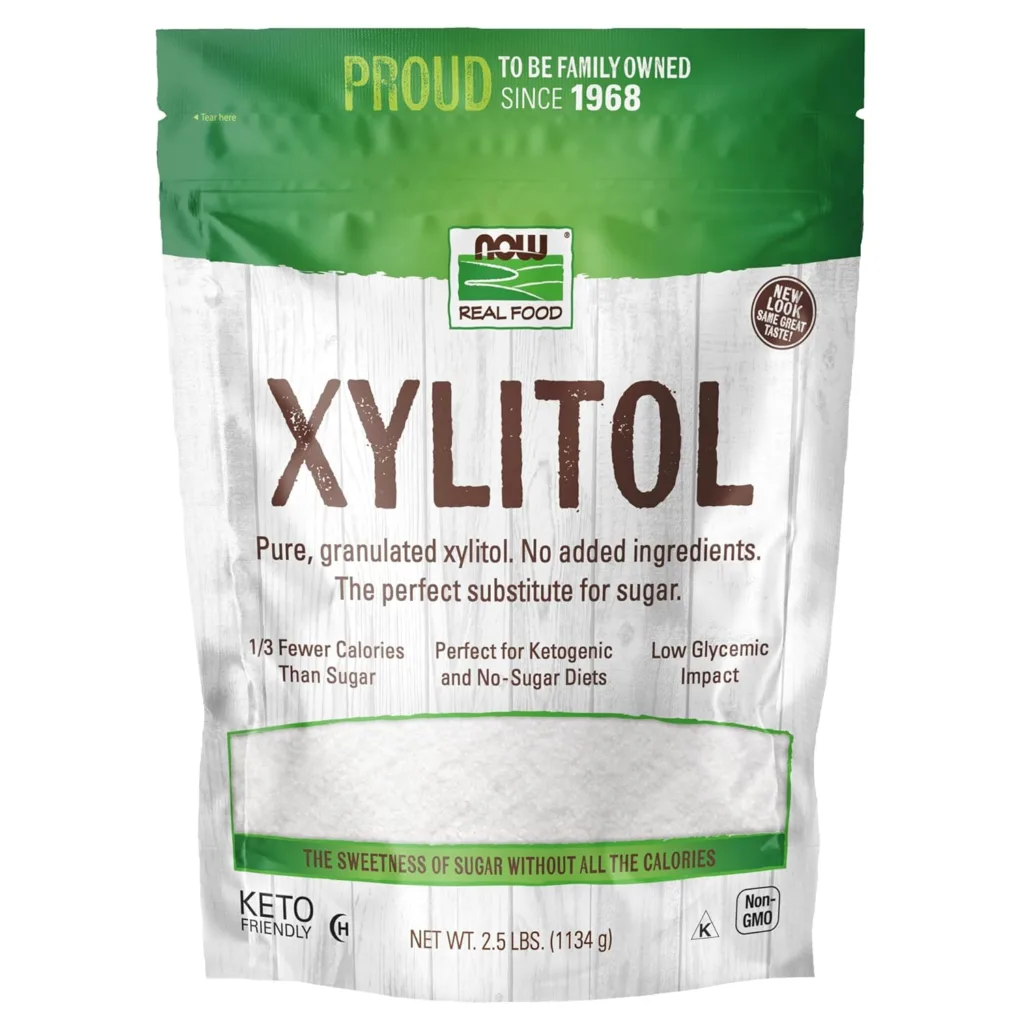 NOW Real Food Xylitol bag: Keto-friendly sweetener, 2.5 lbs, low-glycemic.