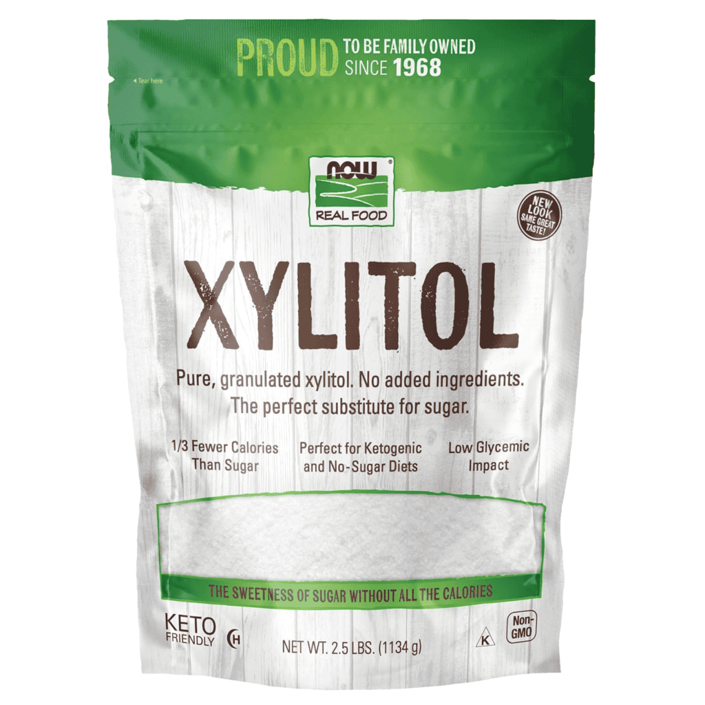 NOW Real Food Xylitol bag: Keto-friendly sweetener, 2.5 lbs, low-glycemic.