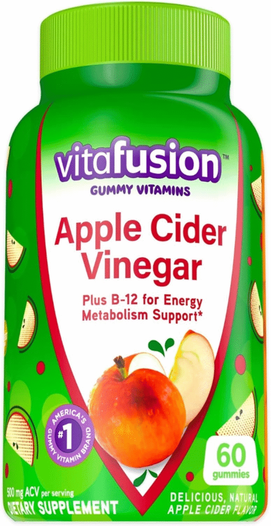 Vitafusion Apple Cider Vinegar Gummies, 60 gummies, best ACV gummies for weight loss.