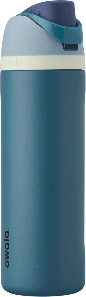 Owala FreeSip water bottle; teal, easy high-protein, low-carb lunch option.