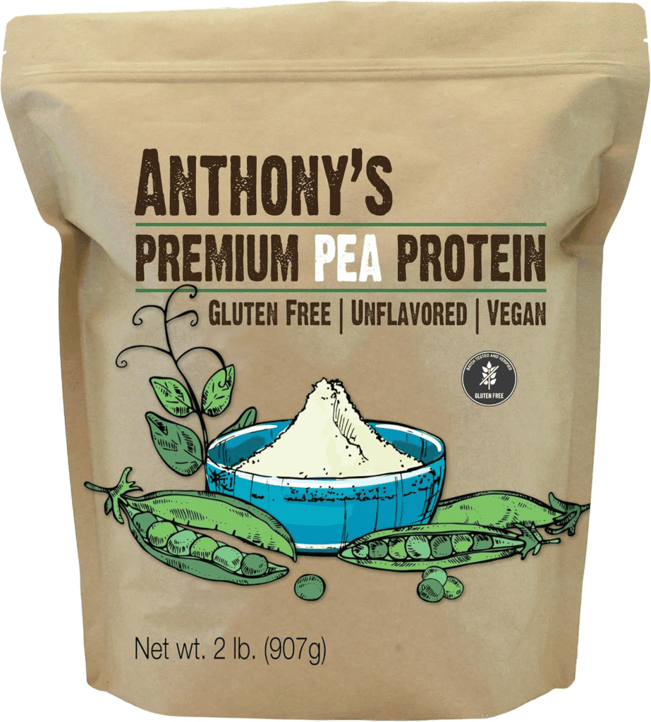 Anthony's Premium Pea Protein, 2 lb bag, gluten-free, unflavored, vegan. Ideal for weight loss smoothies.