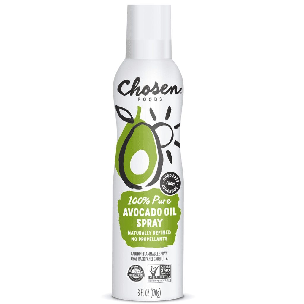 Chosen Foods 100% Pure Avocado Oil Spray. Naturally refined, no propellants.